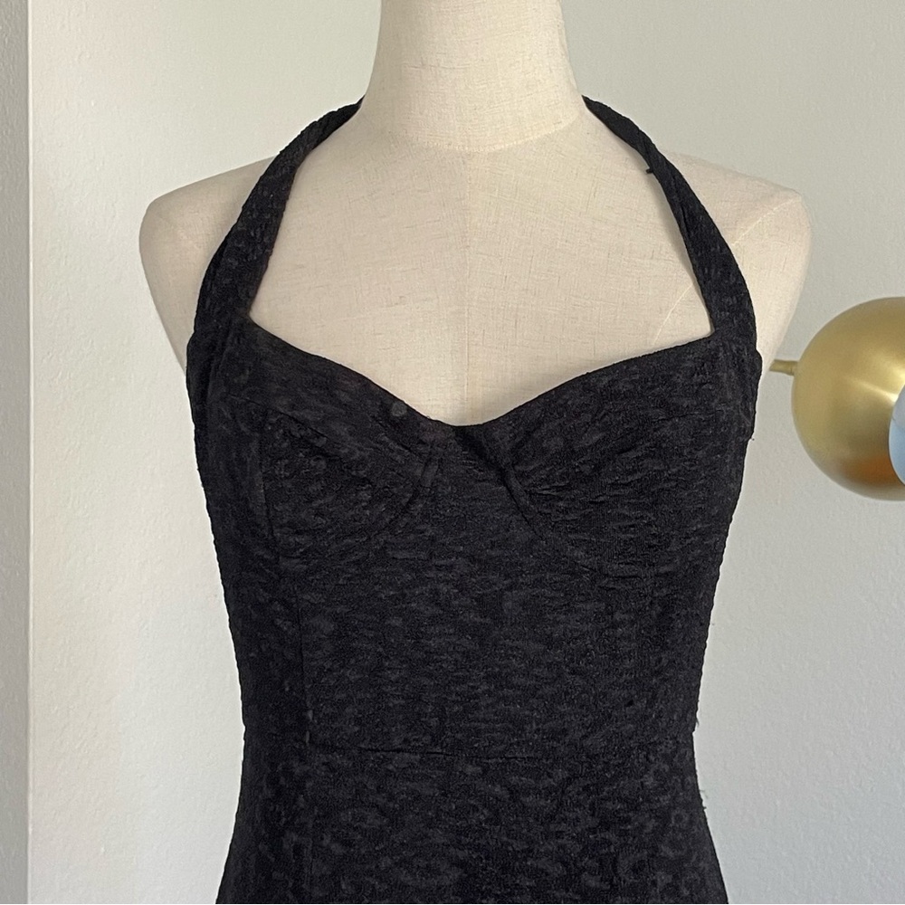 Hutch Halter Corset Shimmer Ruffle Midi Dress - Picture 8 of 15